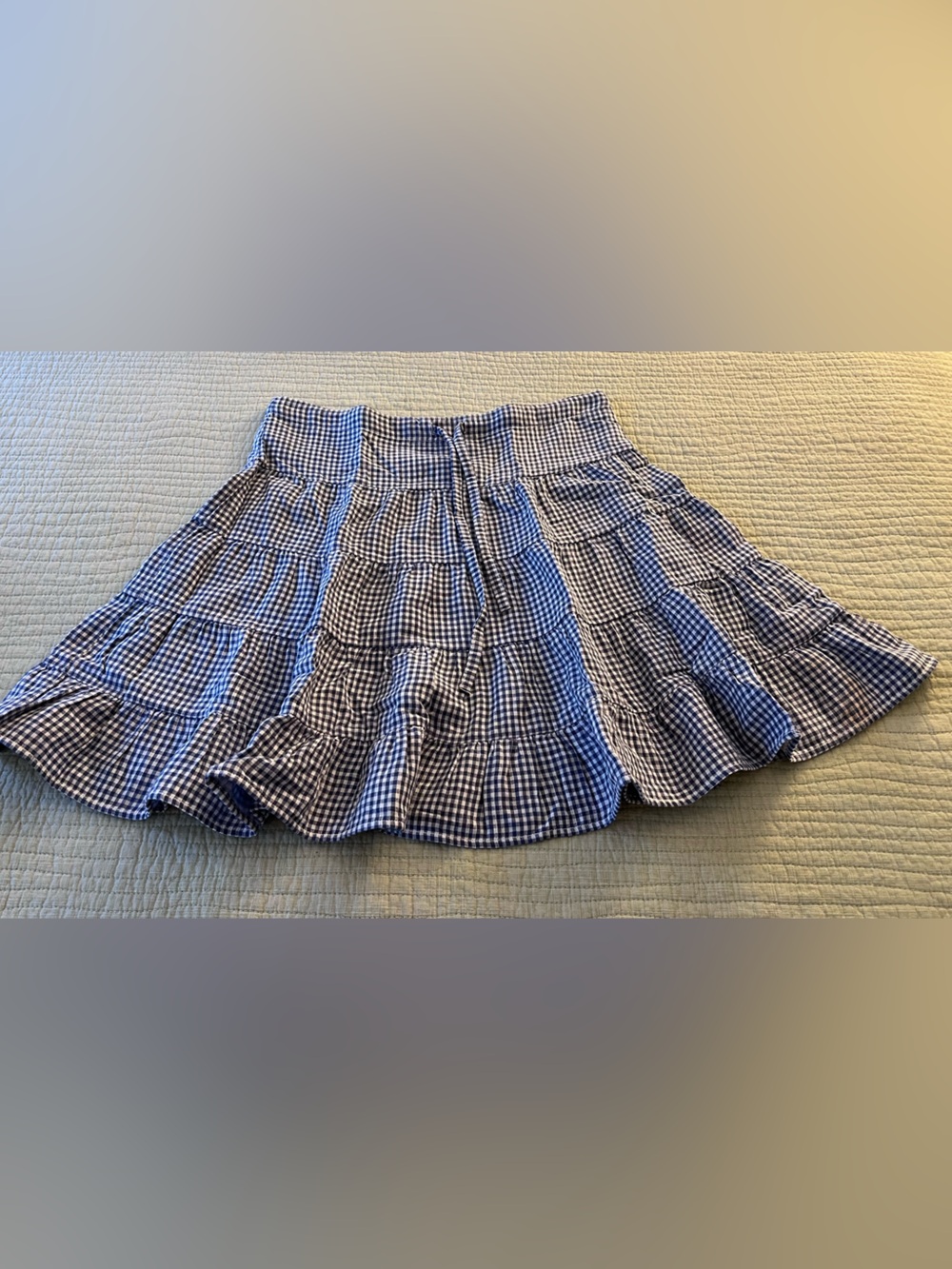 dylan Blue Gingham Tiered Skirt
